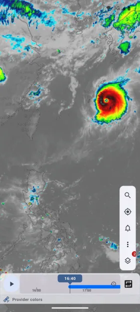 Himawari infrared satellite over the Western Pacific