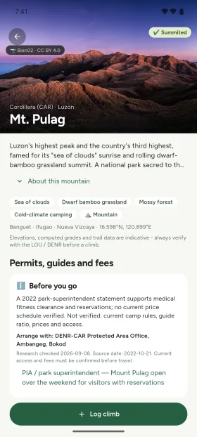 Permits, guides and access notes for Mt. Pulag