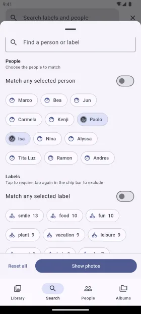 Combine people and labels to find the exact moment
