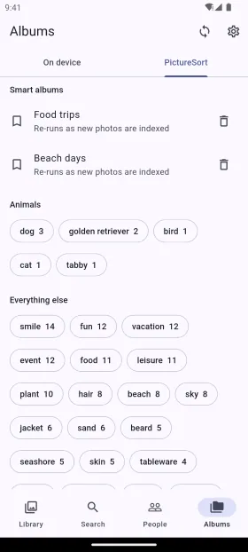 Saved searches update as new photos are indexed