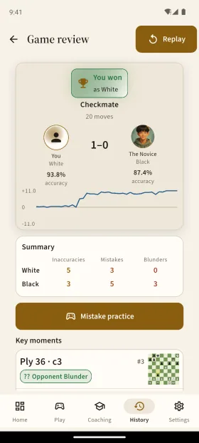 Accuracy, eval graph and your key moments
